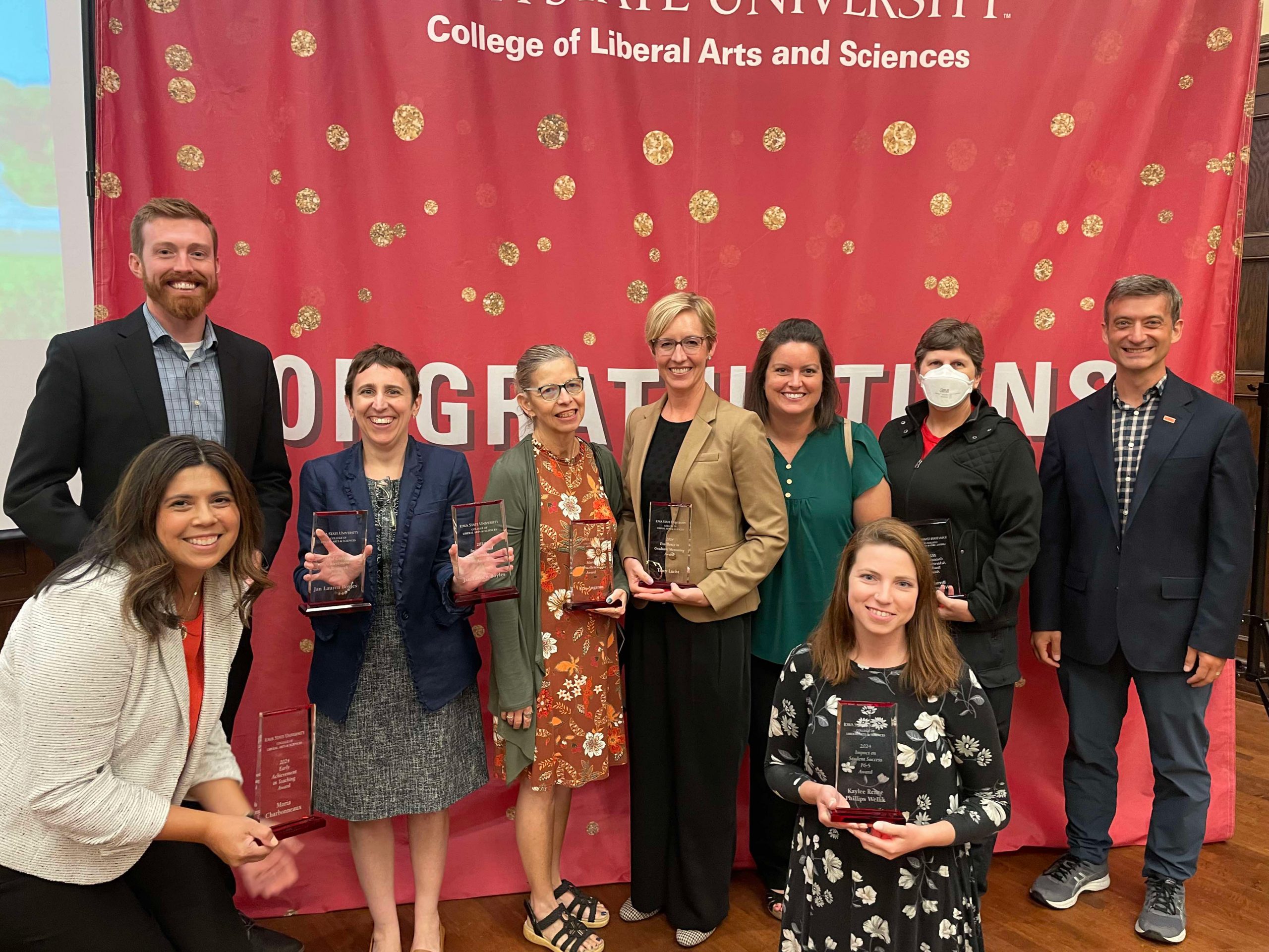 Greenlee faculty and staff pose for a group picture during the LAS fall 2024 awards ceremony